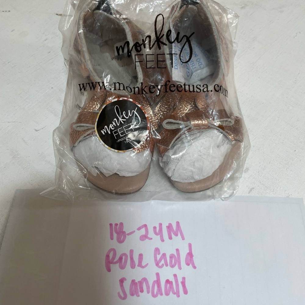 Monkey feet rose gold sandals